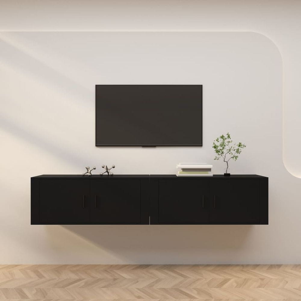 Vidaxl Nástenné TV skrinky 2 ks čierne 100x34,5x40 cm